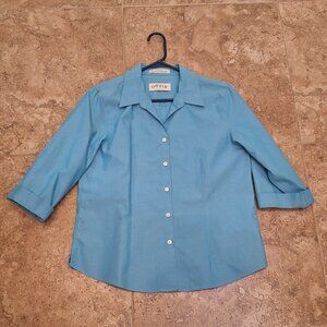 Blue Cotton Button Down Shirt